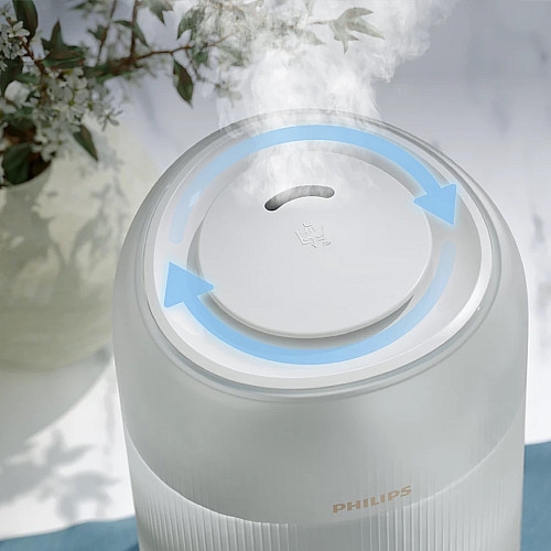 Увлажнитель воздуха Philips традиционное увлажнение Series 1001, 41м2, 3л, 275мл/г, электр. управление, режим сна, ночник, белый