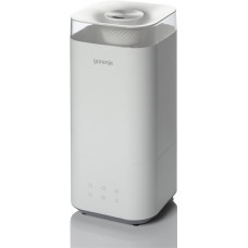 Зволожувач повітря Gorenje H50W 5 л, 20 м2, ультразвуковий, верхня затока, LED дисплей, автовідключення, аромакапсула, холодна пара, білий