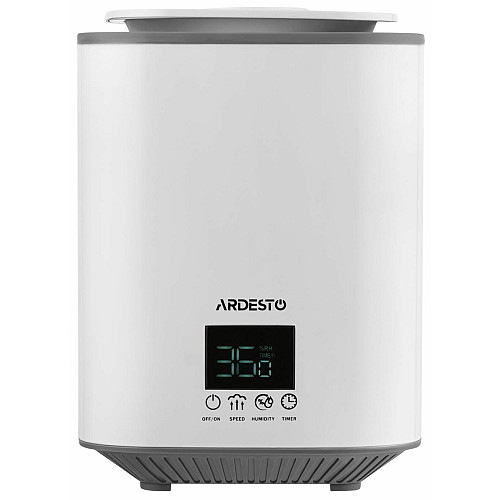 Зволожувач повітря ARDESTO ультразвуковий, 25м2, 3.1л, 250мл/г, електр. кер-ння, верх. залив води, дисплей, білий