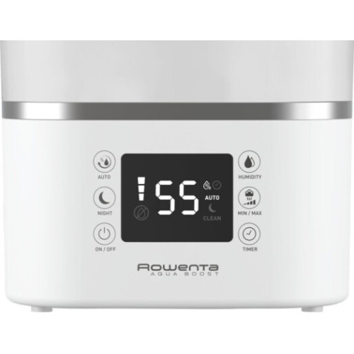 Зволожувач повітря Rowenta Aqua Boost, традиційне зволоження, 40м2, 2,5л, 380мл/г, електр. кер-ння, авт. вимкнення, білий