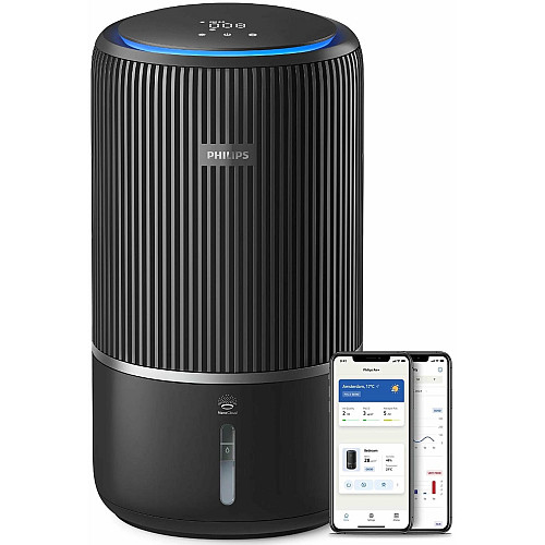 Воздухоочиститель Philips 2 в 1 PureProtect Water Series 3400, 78м2, 300м3/час, Nano, НЕРА,пред.,угольный фильтр, Wi-Fi, датчик качества, температ,влажности, темно-серый