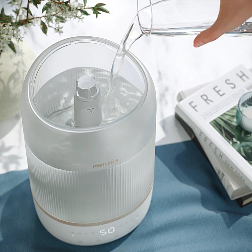 Увлажнитель воздуха Philips традиционное увлажнение Series 1001, 41м2, 3л, 275мл/г, электр. управление, режим сна, ночник, белый
