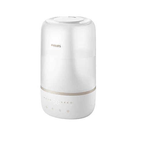 Увлажнитель воздуха Philips традиционное увлажнение Series 1001, 41м2, 3л, 275мл/г, электр. управление, режим сна, ночник, белый
