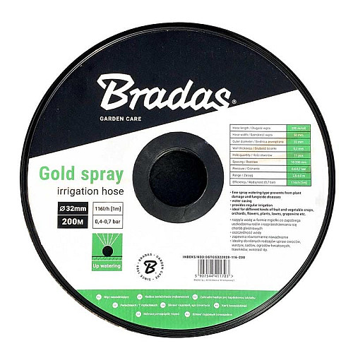 Стрічка зрошувальна 40мм/30-300мм/2,5-4,0м/102л/рік/200м GOLD SPRAY, DSTGS403030-102-200