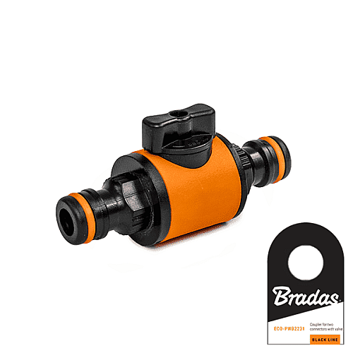 Ниппель с запорным краном, BLACK LINE, с ярлыком, ECO-PWB2231