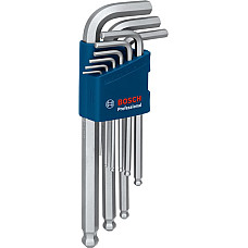 Ключі шестигранні Bosch Professional, кулястий наконечник, набір 9шт