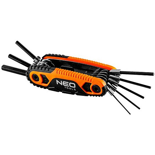 Ключи шестигранные Neo Tools, 121мм, 1.5-8мм, складываются в корпус, набор 8шт.