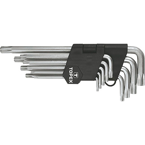 Ключі Torx TOPEX, довгі, CrV, T10-T50, набір 9шт