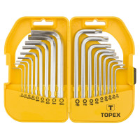 Ключі комбіновані TOPEX шестигранні та Torx CrV, 1.5-10мм, T10-T50 набір 18шт