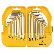 Ключі комбіновані TOPEX шестигранні та Torx CrV, 1.5-10мм, T10-T50 набір 18шт