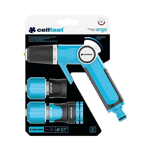Комплект Cellfast ERGO с прямым пистолетным оросителем 3/4