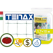 Сітка полімерна для підтримки рослин Tenax Ортинет 1,7х10 м зелена