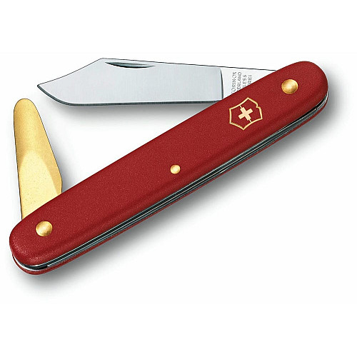 Нож Victorinox Budding 2 садовый 100мм/2функ/матовый красный, блистер
