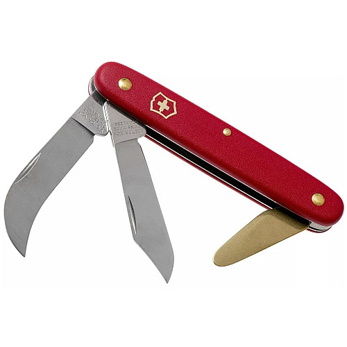 Ніж Victorinox Budding-Pruning 3 садовий 100мм/3функ/матовий червоний, блістер