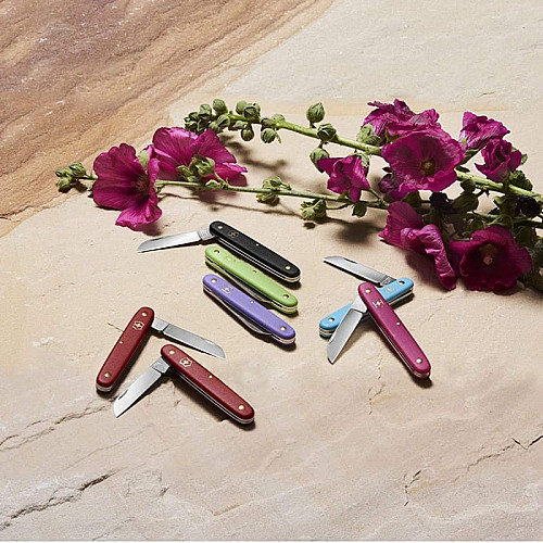 Нож Victorinox Floral садовый 100мм/1функ/матовый голубой, блистер