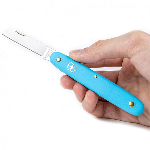 Нож Victorinox Floral садовый 100мм/1функ/матовый голубой, блистер