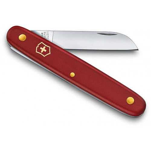 Нож Victorinox Floral Left садовый 100мм/1функ/матовый красный, блистер