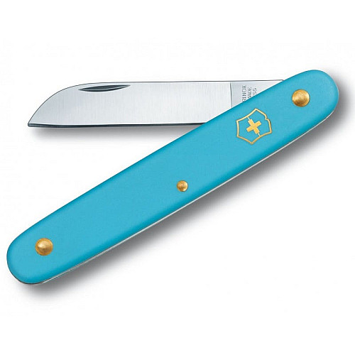 Нож Victorinox Floral садовый 100мм/1функ/матовый голубой, блистер