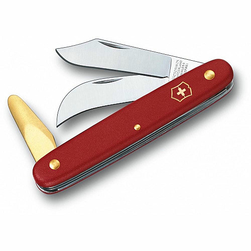 Ніж Victorinox Budding-Pruning 3 садовий 100мм/3функ/матовий червоний, блістер