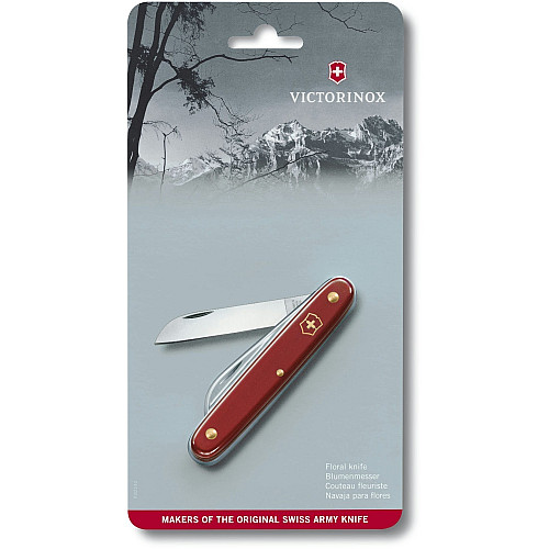 Ніж Victorinox Floral садовий 100мм/1функ/матовий червоний, блістер