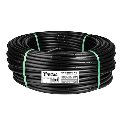 Трубка капельная Ø 16мм/1мм/33см/2 л/ч, WATER FLOW PRO, 100 м, DSWWFP161033-200-100