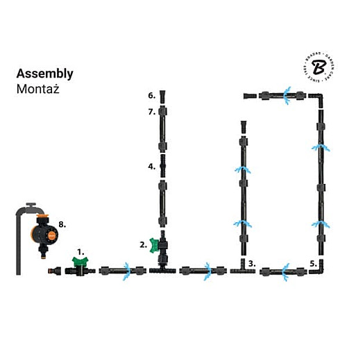 Комплект з крапельної трубкою 50 м, WATER FLOW DRIP, DSWWF50-SET2