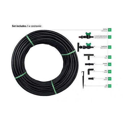 Комплект з крапельної трубкою 50 м, WATER FLOW DRIP, DSWWF50-SET2