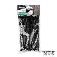Стяжки кабельные пластиковые 2,5x100мм UV BLACK, TS1125100B