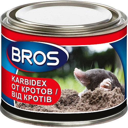 Засіб для відлякування кротів Karbidex, Bros Польща, металева банка 500 гр