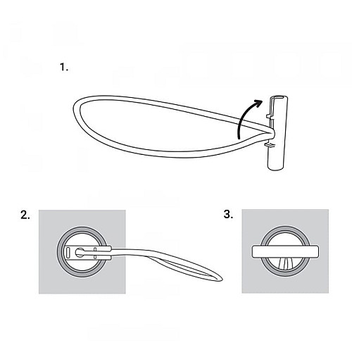 Гумка еластична із засувкою BUNGEE CORD T BAR, довжина 15 см, блістер, BCT1-0415GY-B