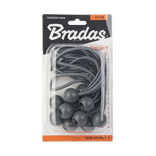 Петля эластичная резиновая с шариком 15см х 10шт. BUNGEE CORD BALL, BCB-0515GY-B