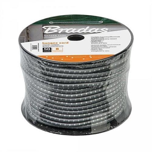 Шнур еластичний гумовий 0,8см x 50м сірий BUNGEE CORD HOOK, BCDIY-0850GY-R