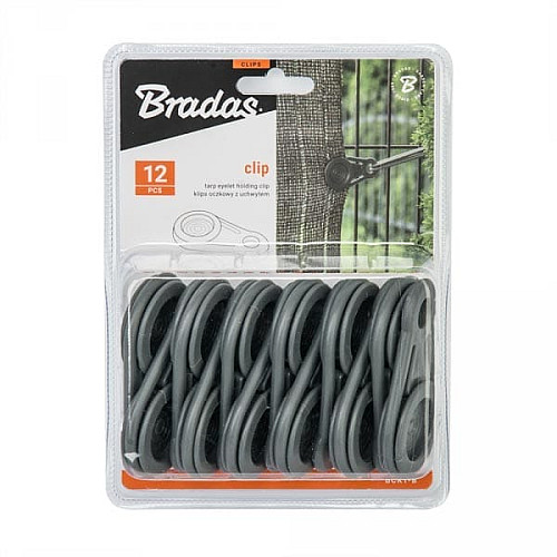 Кліпси для петель BUNGEE CORD CLIPS сірі, 12шт. у блістері, BCK1-B
