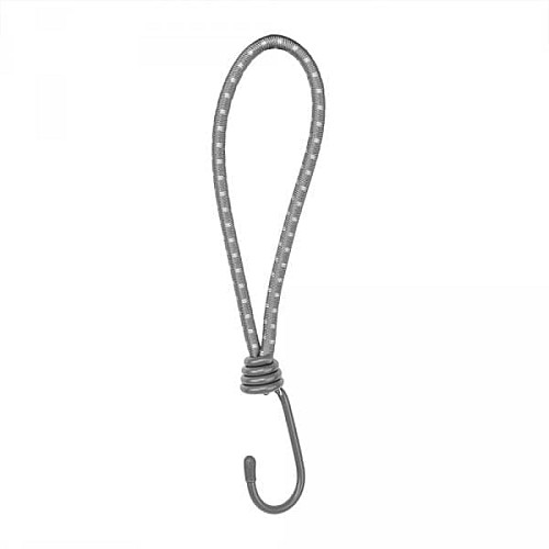 Петля еластична 20см з металевим гачком  х 25шт. BUNGEE CORD HOOK, BCH4-0620GY-B
