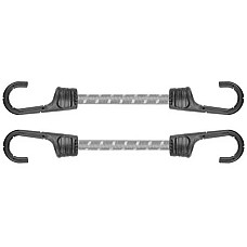 Шнур еластичний гумовий 40см х 2шт. з металевими гачками PVC BUNGEE CORD HOOK, BCH2-08040GY-B