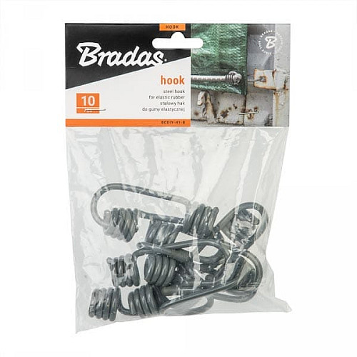 Гачок сталевий сірий (10 шт.) BUNGEE CORD HOOK, BCDIY-H1-B