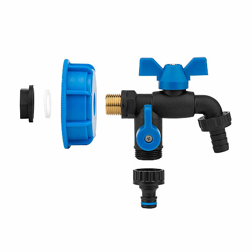 Набір IBC S60x6, кран BLACK RAVEN, РЗ 2x3/4'', NYLON/BRASS для шланга 5/8