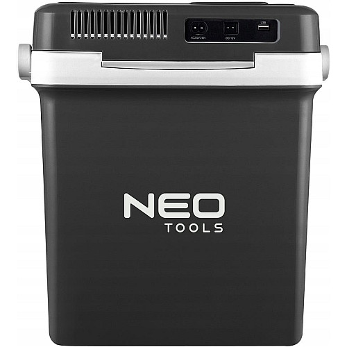 Холодильник мобильный Neo Tools, 2в1, 26л, 230/12В, подогрев 55Вт, охлаждение 60Вт, электронная панель, USB-порт, 3.8кг