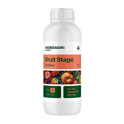 Стимулятор плодоношения NORDAGRI Fruit Stage (гуминовые и фульвовые кислоты + удобрения), 1 л.