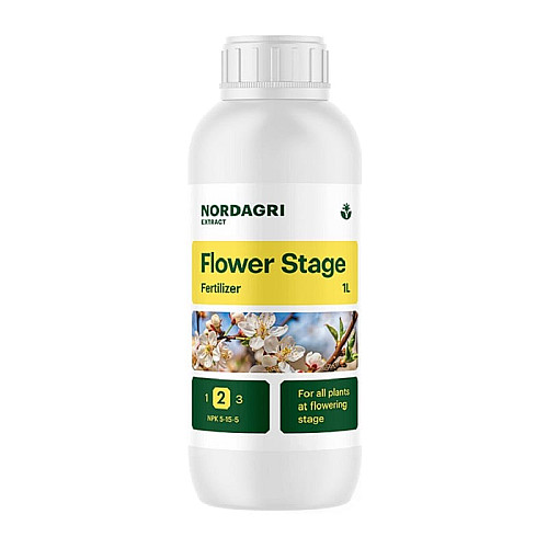 Стимулятор цветения NORDAGRI Flower Stage (гуминовые и фульвовые кислоты+удобрения), 1 л.
