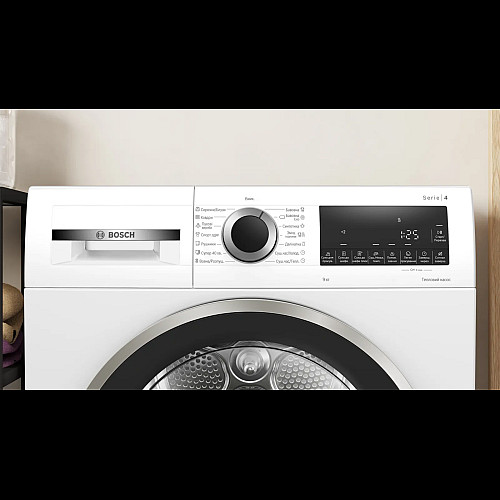 Сушильна машина Bosch тепловий насос, 9кг, A++, 61см, дисплей, білий