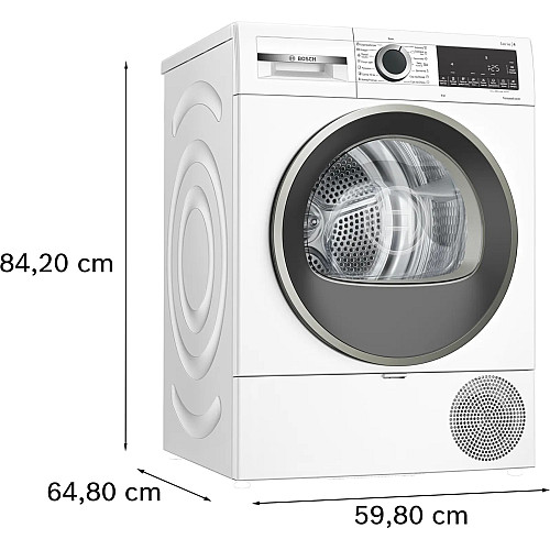 Сушильна машина Bosch тепловий насос, 9кг, A++, 61см, дисплей, білий