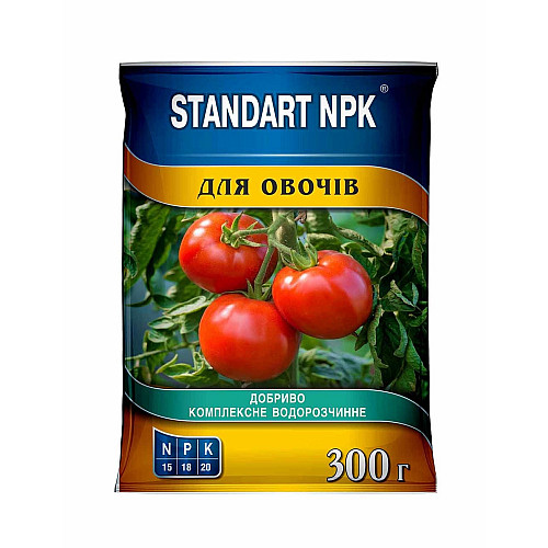Комплексное водорастворимое удобрение 15-18-20 Standart NPK для овощей 300 г