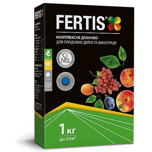 Комплексное удобрение для плодовых деревьев и винограда Fertis без хлора и нитратов, 1 кг.
