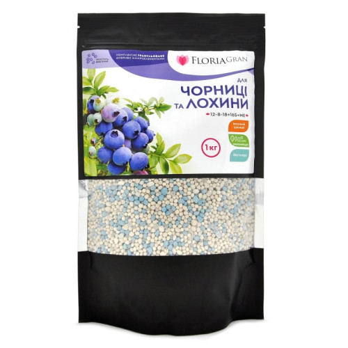 Добриво Floria Gran для лохини та чорниці гранульоване безхлорне Флорія Гран, 1 кг