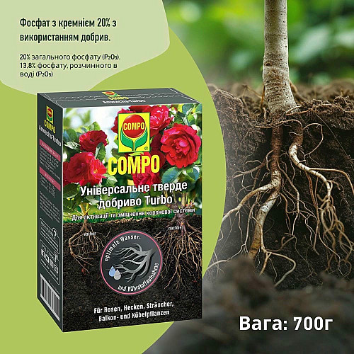 Удобрение для активации корневой системы всех растений Compo Turbo 0.7 кг