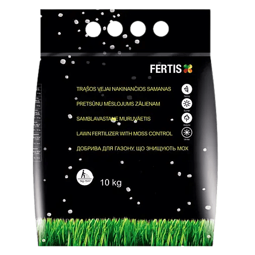 Азотне добриво Fertis для газону та знищення моху, без хлору та нітратів 10 кг