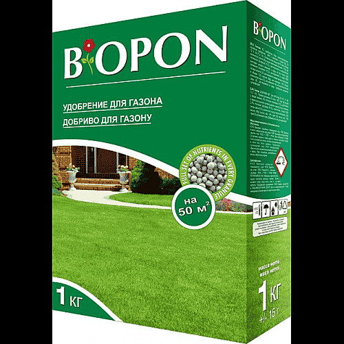 Добриво гранульоване для газонів, Biopon Польща, мішок 1 кг