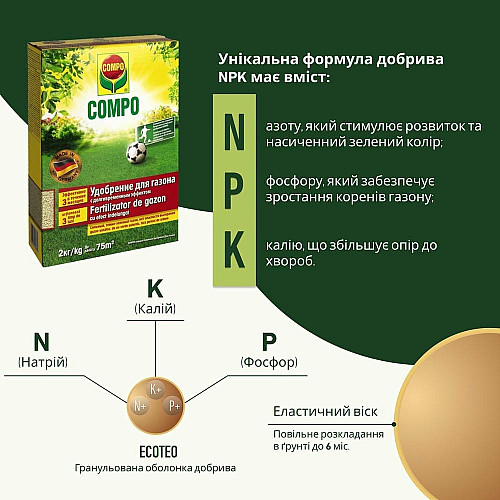 Добриво для газону Compo 2 кг
