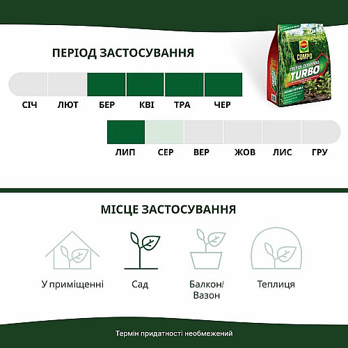Удобрение для быстрого роста живых изгородей и хвойных растений Compo Turbo 4 кг